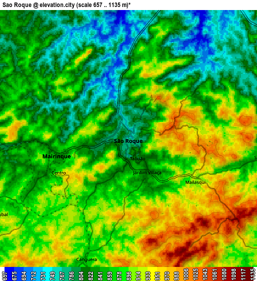 Zoom OUT 2x São Roque, Brazil elevation map