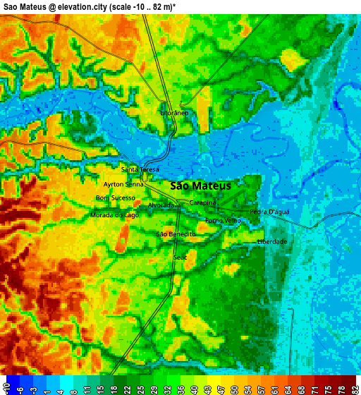 Zoom OUT 2x São Mateus, Brazil elevation map