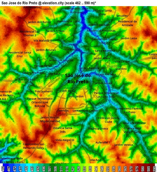 Zoom OUT 2x São José do Rio Preto, Brazil elevation map