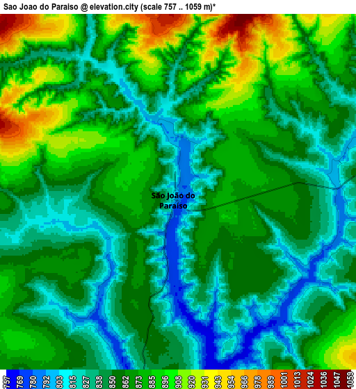 Zoom OUT 2x São João do Paraíso, Brazil elevation map