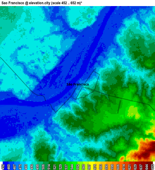 Zoom OUT 2x São Francisco, Brazil elevation map