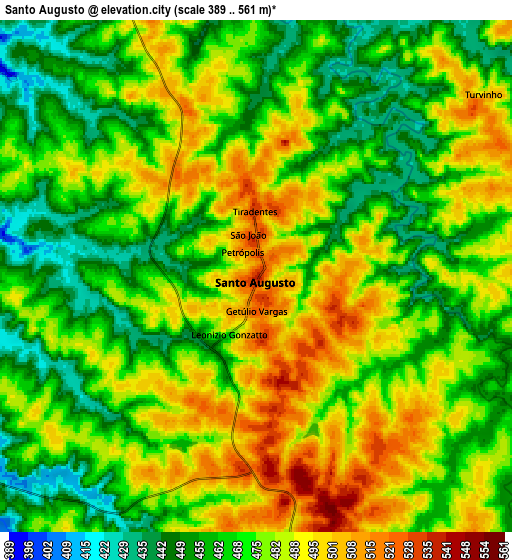 Zoom OUT 2x Santo Augusto, Brazil elevation map