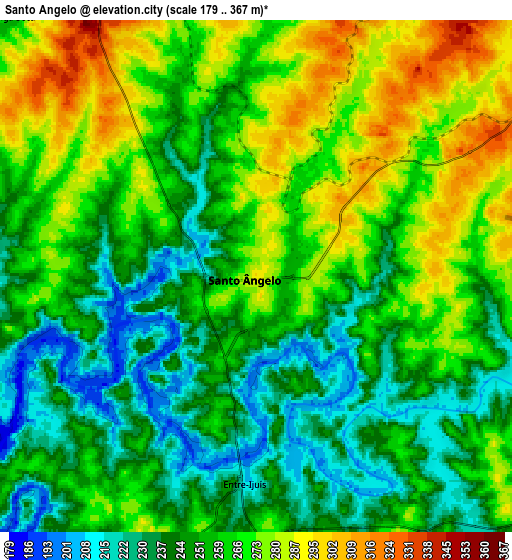 Zoom OUT 2x Santo Ângelo, Brazil elevation map