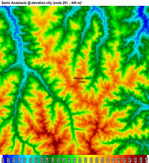 Zoom OUT 2x Santo Anastácio, Brazil elevation map