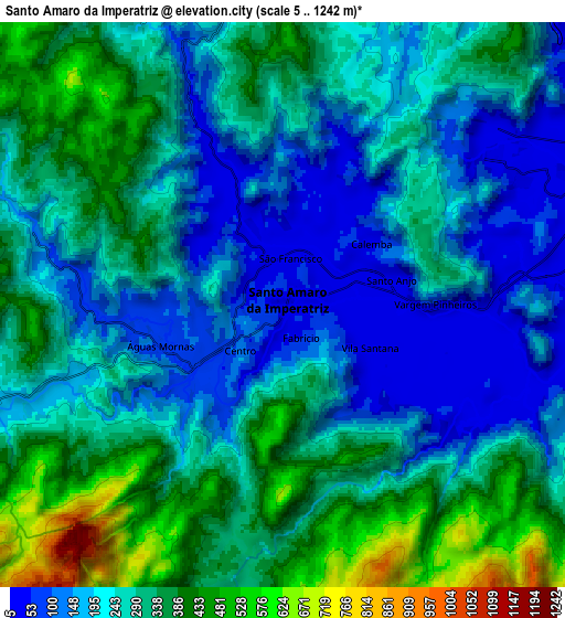 Zoom OUT 2x Santo Amaro da Imperatriz, Brazil elevation map