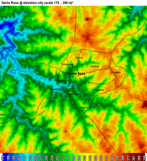 Zoom OUT 2x Santa Rosa, Brazil elevation map