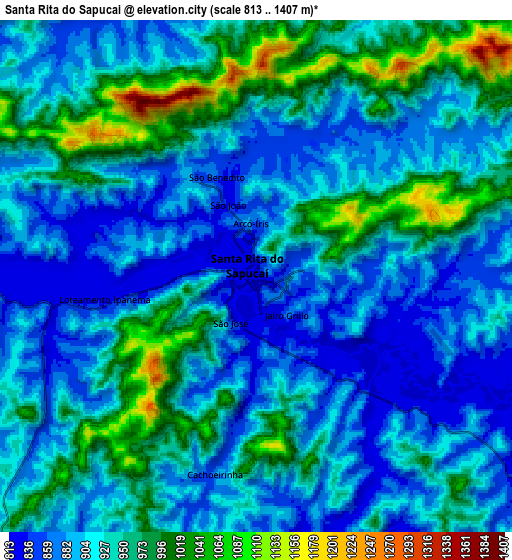 Zoom OUT 2x Santa Rita do Sapucaí, Brazil elevation map