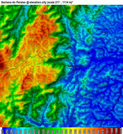 Zoom OUT 2x Santana do Paraíso, Brazil elevation map