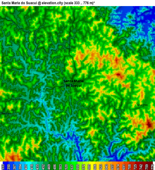 Zoom OUT 2x Santa Maria do Suaçuí, Brazil elevation map