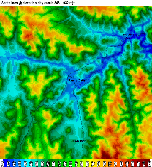 Zoom OUT 2x Santa Inês, Brazil elevation map