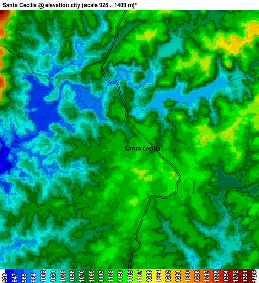 Zoom OUT 2x Santa Cecília, Brazil elevation map
