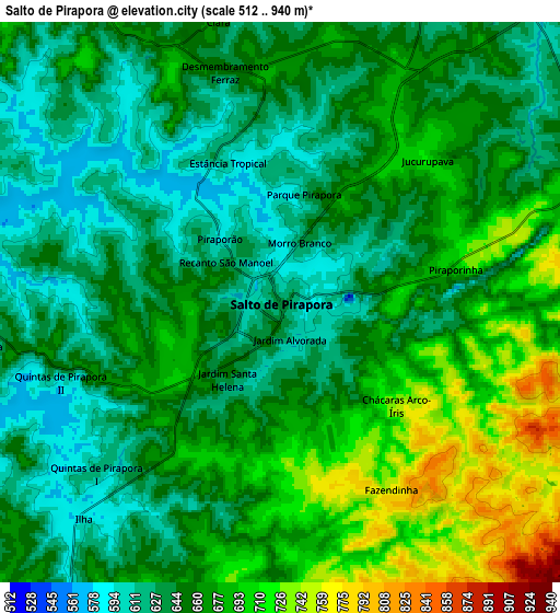 Zoom OUT 2x Salto de Pirapora, Brazil elevation map