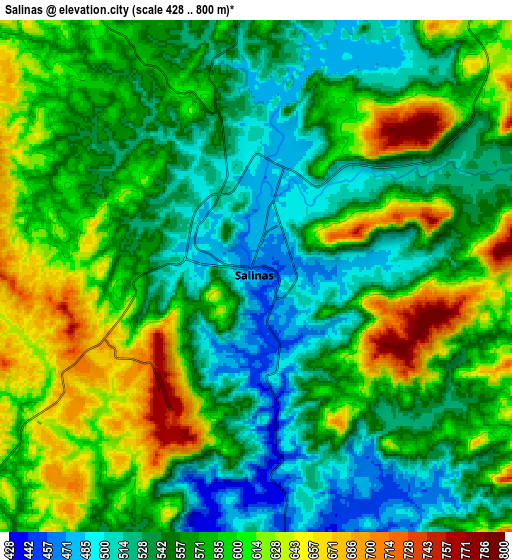 Zoom OUT 2x Salinas, Brazil elevation map