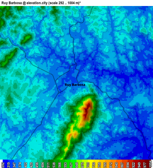 Zoom OUT 2x Ruy Barbosa, Brazil elevation map