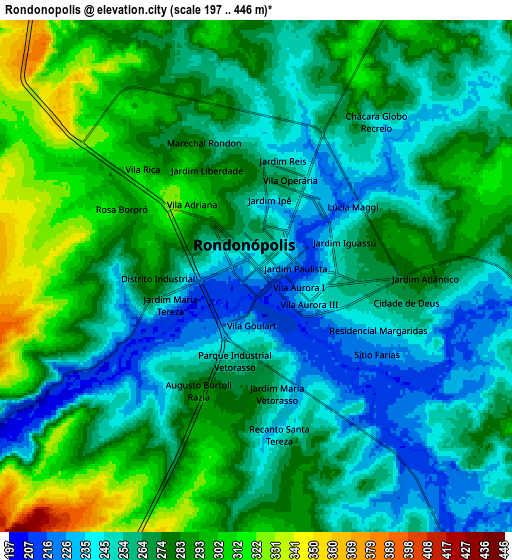 Zoom OUT 2x Rondonópolis, Brazil elevation map