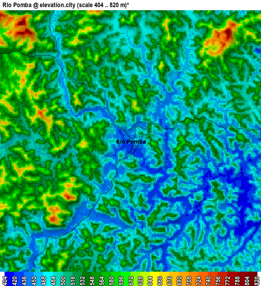 Zoom OUT 2x Rio Pomba, Brazil elevation map