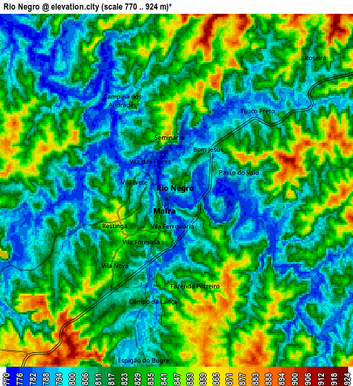 Zoom OUT 2x Rio Negro, Brazil elevation map