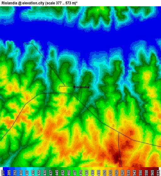 Zoom OUT 2x Riolândia, Brazil elevation map