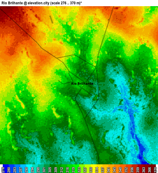 Zoom OUT 2x Rio Brilhante, Brazil elevation map