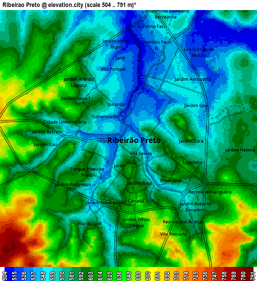 Zoom OUT 2x Ribeirão Preto, Brazil elevation map