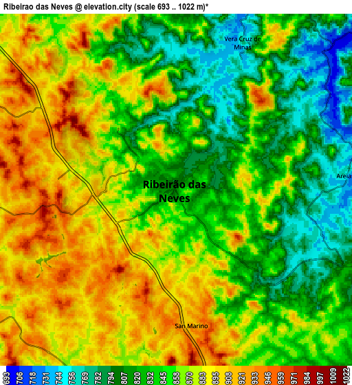 Zoom OUT 2x Ribeirão das Neves, Brazil elevation map