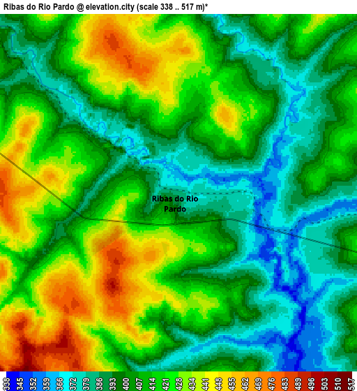 Zoom OUT 2x Ribas do Rio Pardo, Brazil elevation map