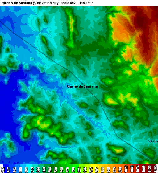 Zoom OUT 2x Riacho de Santana, Brazil elevation map