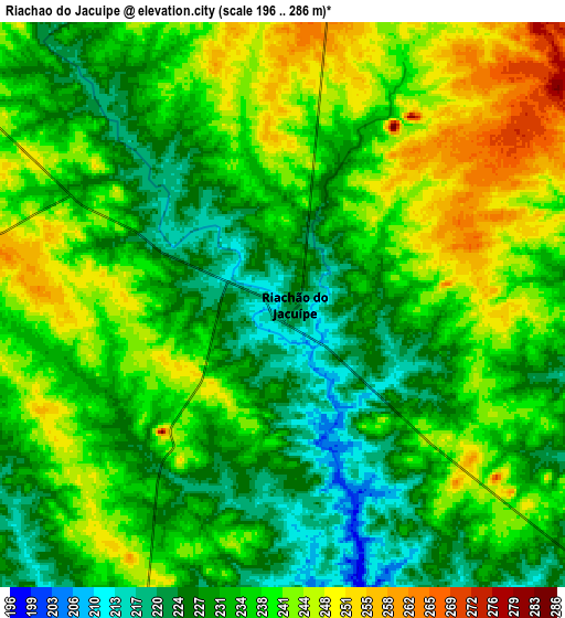 Zoom OUT 2x Riachão do Jacuípe, Brazil elevation map