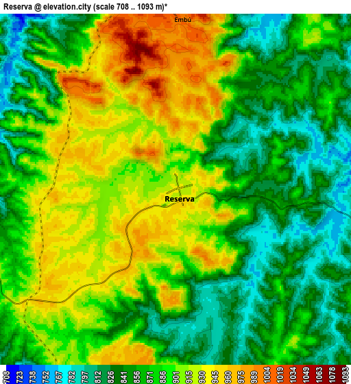 Zoom OUT 2x Reserva, Brazil elevation map