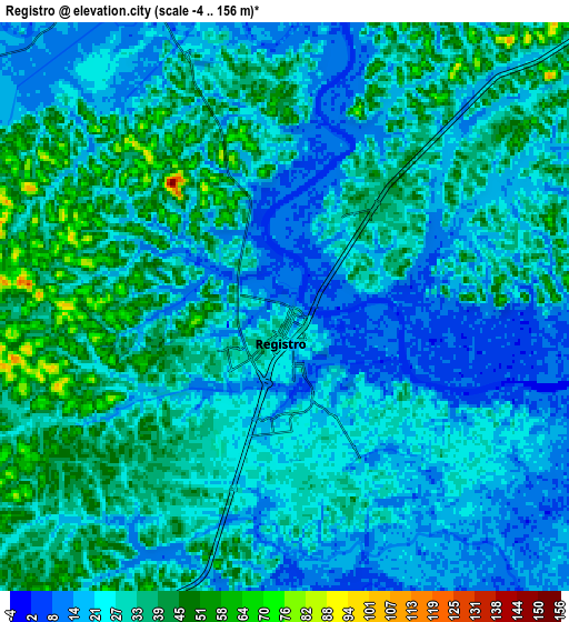 Zoom OUT 2x Registro, Brazil elevation map