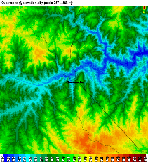 Zoom OUT 2x Queimadas, Brazil elevation map