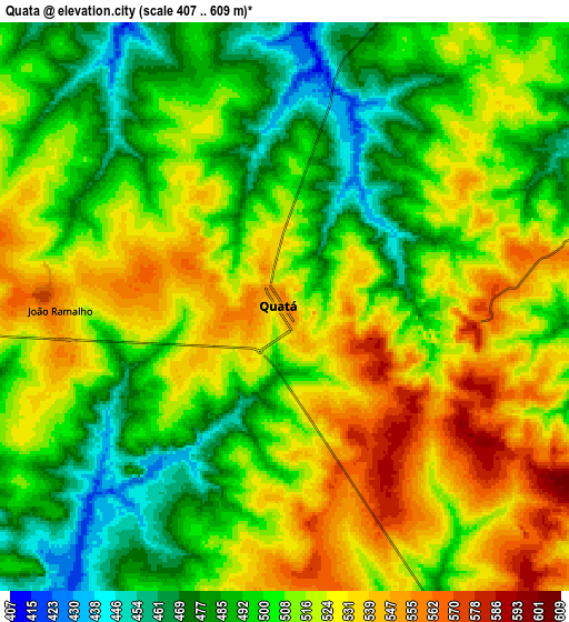 Zoom OUT 2x Quatá, Brazil elevation map