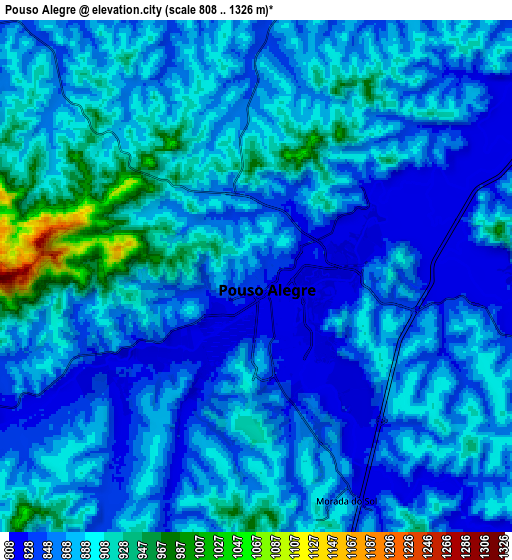 Zoom OUT 2x Pouso Alegre, Brazil elevation map