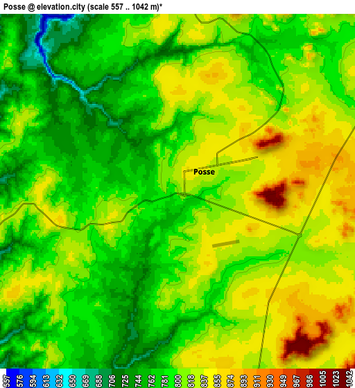 Zoom OUT 2x Posse, Brazil elevation map