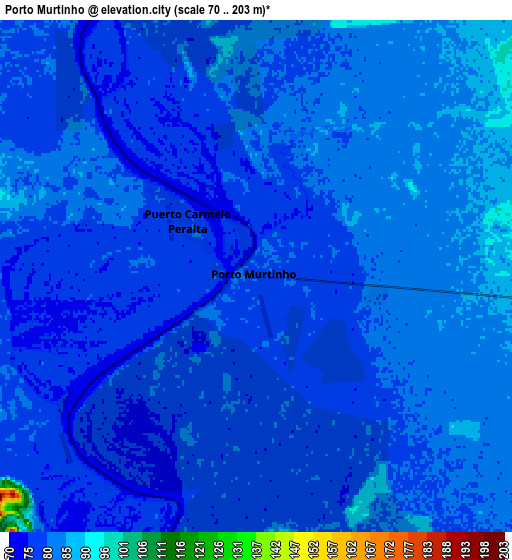 Zoom OUT 2x Porto Murtinho, Brazil elevation map