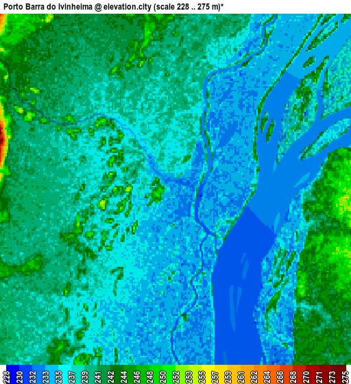 Zoom OUT 2x Pôrto Barra do Ivinheima, Brazil elevation map