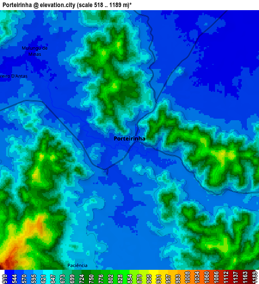 Zoom OUT 2x Porteirinha, Brazil elevation map