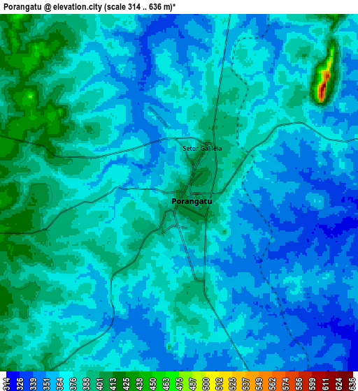 Zoom OUT 2x Porangatu, Brazil elevation map