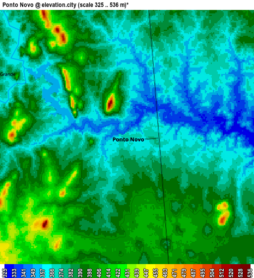 Zoom OUT 2x Ponto Novo, Brazil elevation map