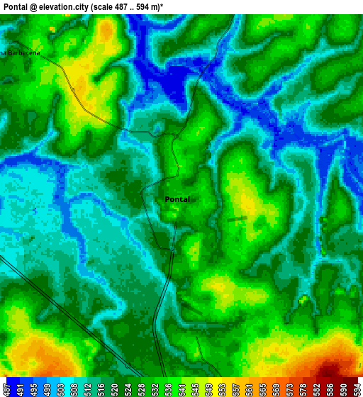 Zoom OUT 2x Pontal, Brazil elevation map