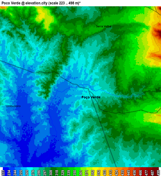 Zoom OUT 2x Poço Verde, Brazil elevation map