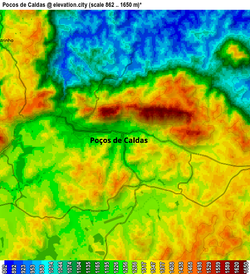 Zoom OUT 2x Poços de Caldas, Brazil elevation map