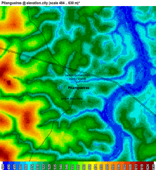 Zoom OUT 2x Pitangueiras, Brazil elevation map