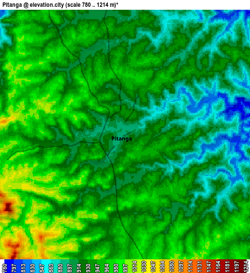 Zoom OUT 2x Pitanga, Brazil elevation map