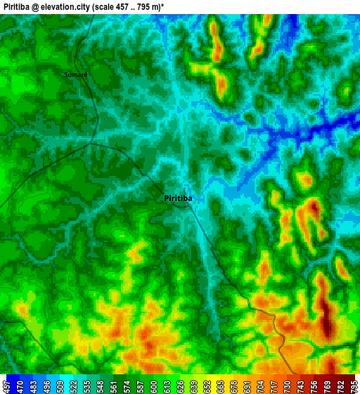 Zoom OUT 2x Piritiba, Brazil elevation map