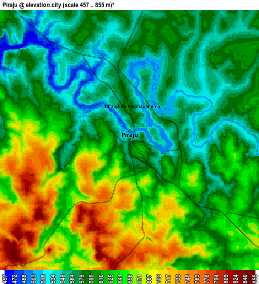 Zoom OUT 2x Piraju, Brazil elevation map