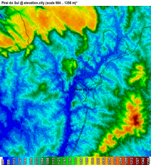 Zoom OUT 2x Piraí do Sul, Brazil elevation map