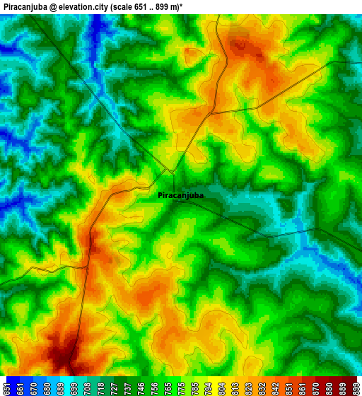 Zoom OUT 2x Piracanjuba, Brazil elevation map