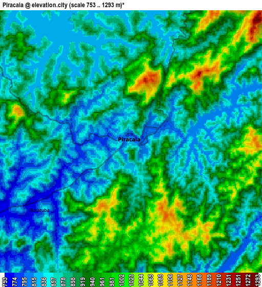 Zoom OUT 2x Piracaia, Brazil elevation map