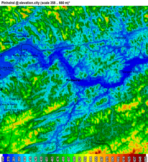 Zoom OUT 2x Pinheiral, Brazil elevation map